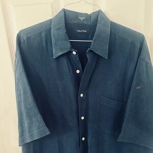 Nautica Navy Button-Up Shirt